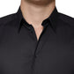 Schwarzes Baumwoll-Stretch-Kleid GOLD Formelles Hemd