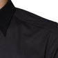 Schwarzes Baumwoll-Stretch-Kleid GOLD Formelles Hemd