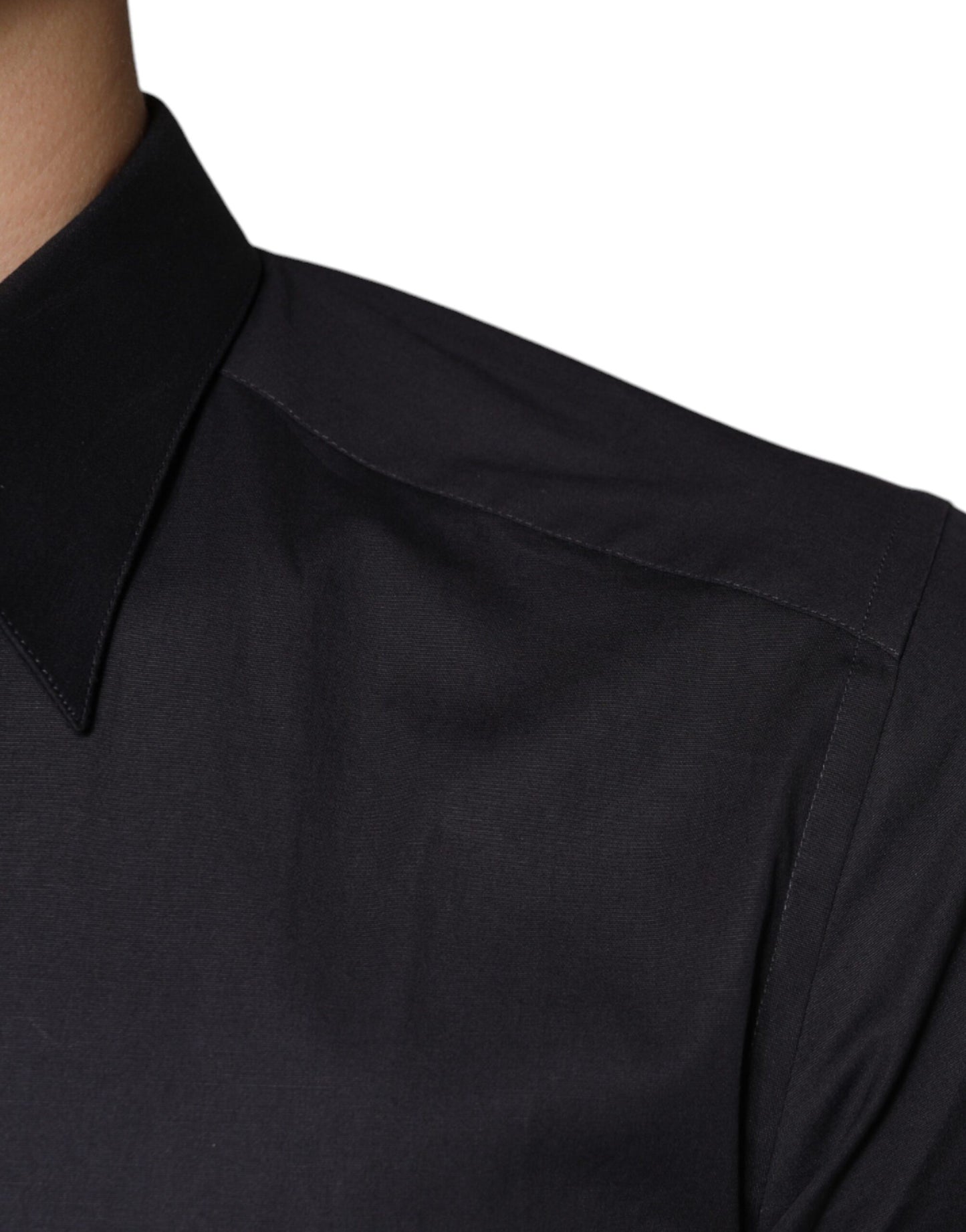 Schwarzes Baumwoll-Stretch-Kleid GOLD Formelles Hemd