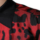 Rotes Button-Down-Freizeithemd aus Seide mit Leopardenmuster