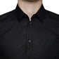 Schwarzes Baumwoll-Stretch-Kleid GOLD Formelles Hemd