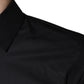 Schwarzes Baumwoll-Stretch-Kleid GOLD Formelles Hemd