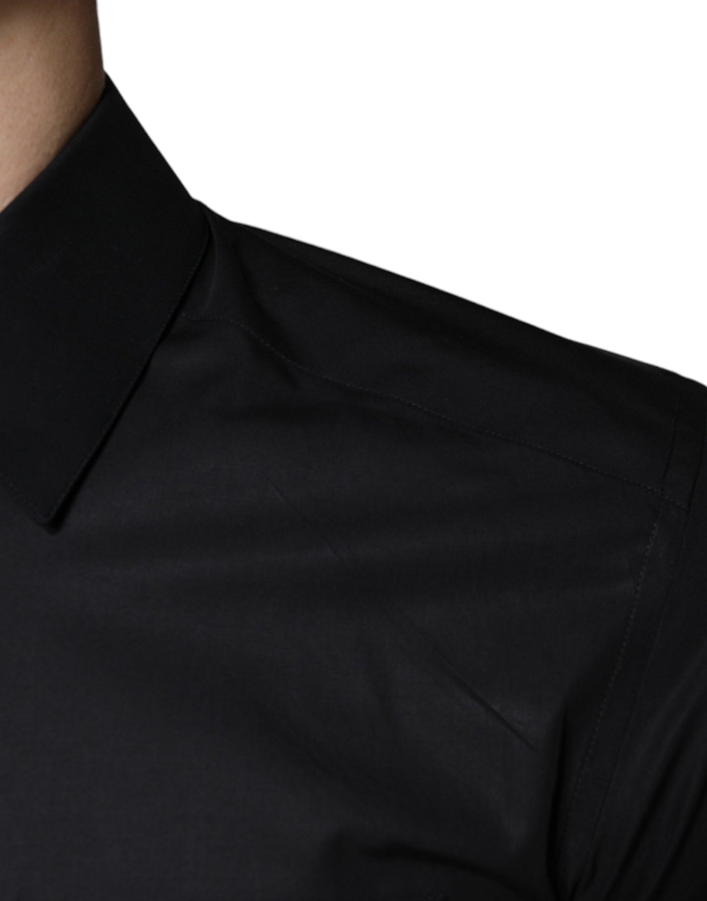 Schwarzes Baumwoll-Stretch-Kleid GOLD Formelles Hemd