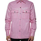Rosa Button-Down-Hemd aus Baumwolle mit Kragen
