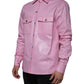 Rosa Button-Down-Hemd aus Baumwolle mit Kragen