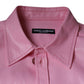 Rosa Button-Down-Hemd aus Baumwolle mit Kragen