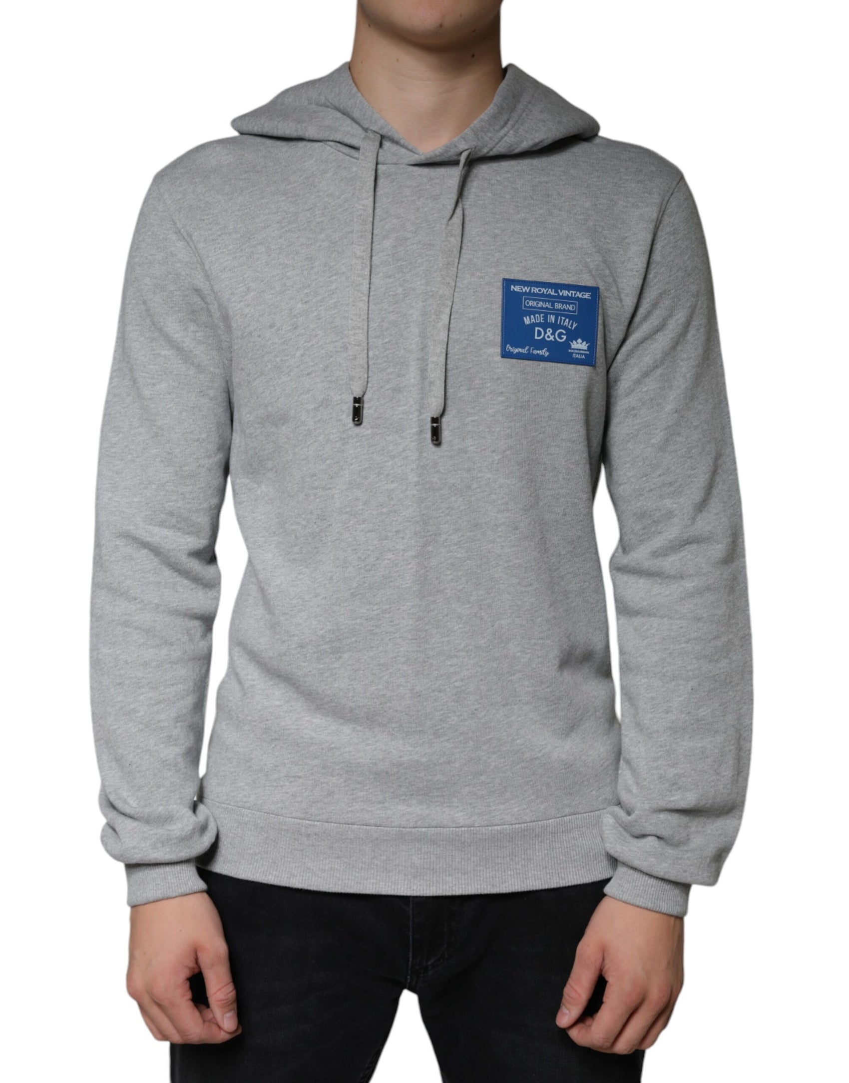 Graues Kapuzen-Sweatshirt mit Logo aus Baumwolle