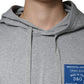 Graues Kapuzen-Sweatshirt mit Logo aus Baumwolle