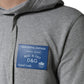 Graues Kapuzen-Sweatshirt mit Logo aus Baumwolle