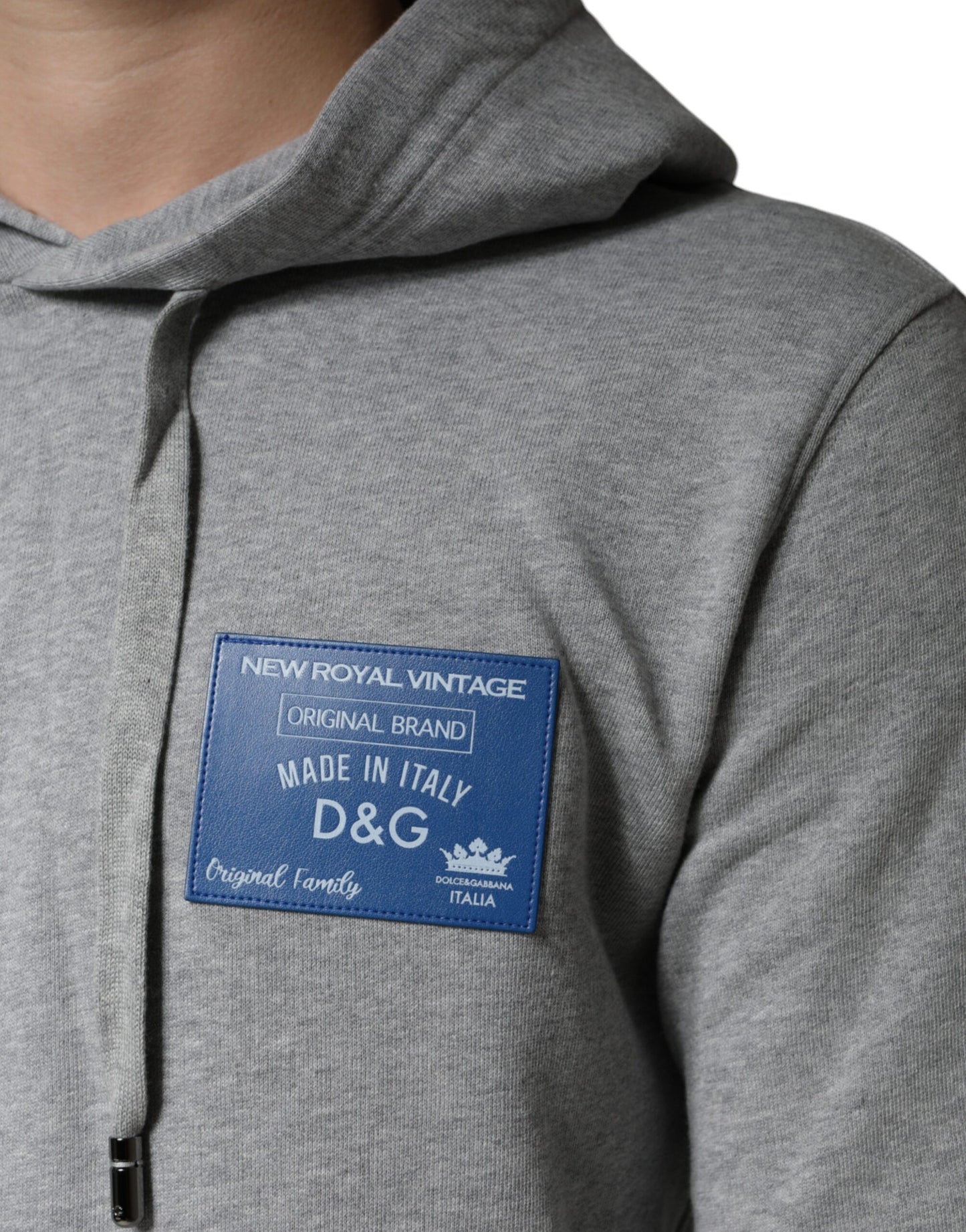 Graues Kapuzen-Sweatshirt mit Logo aus Baumwolle