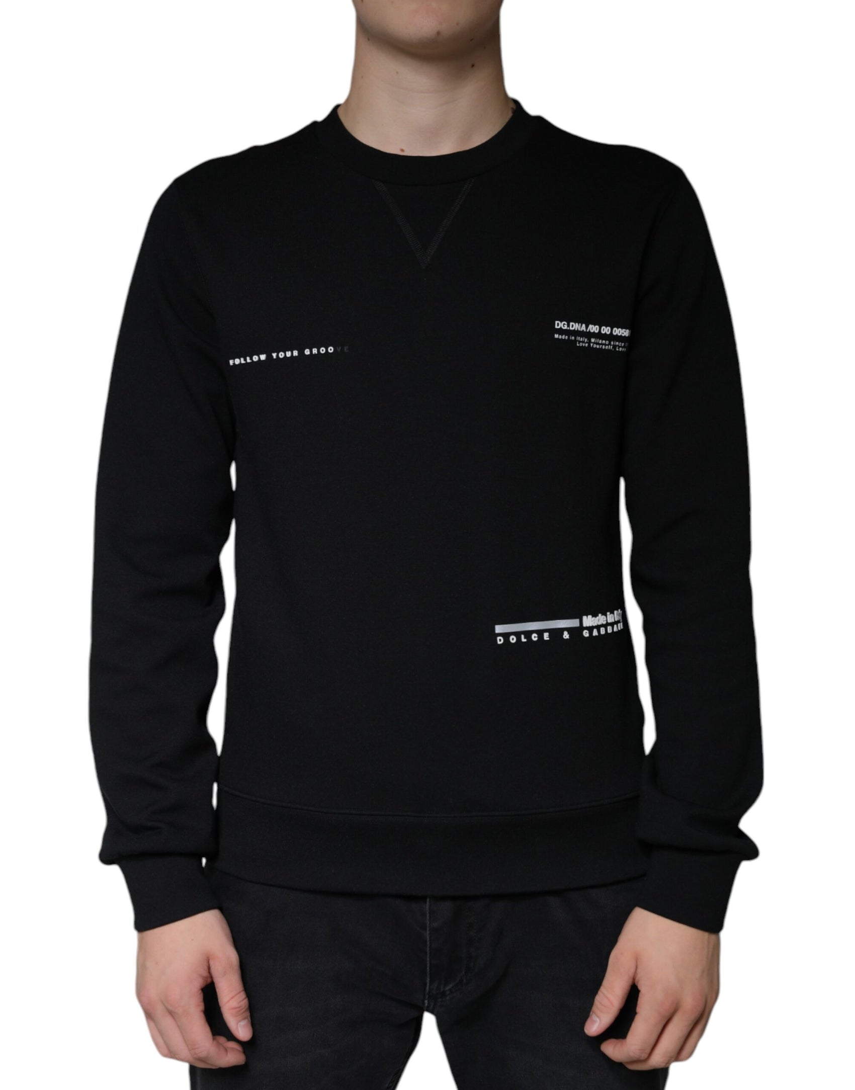 Schwarzes Sweatshirt mit Rundhalsausschnitt und Logo-Print