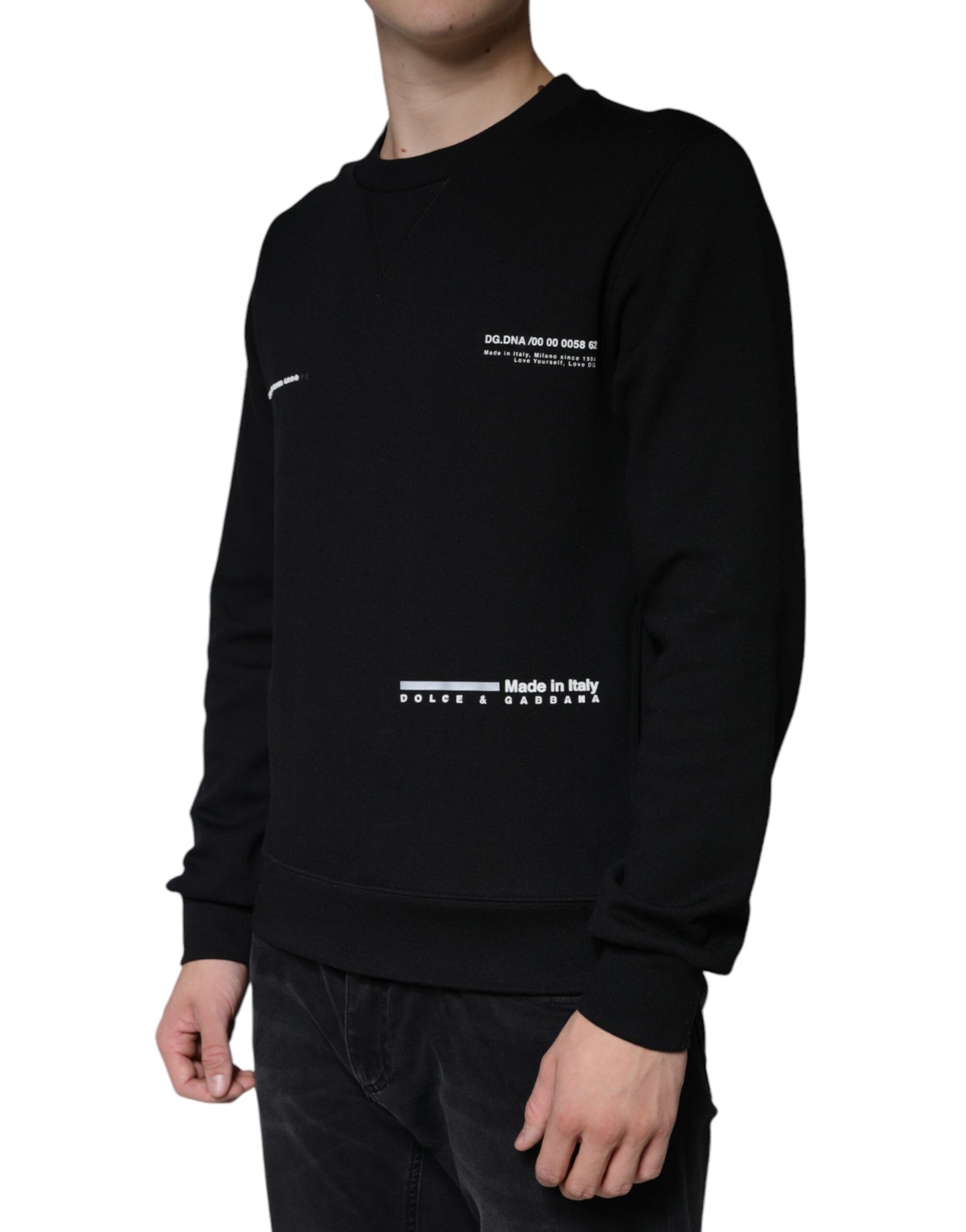 Schwarzes Sweatshirt mit Rundhalsausschnitt und Logo-Print