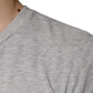Graues T-Shirt mit Rundhalsausschnitt und kurzen Ärmeln und Logo-Print
