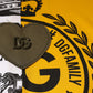 Weiß-gelbes Kurzarm-T-Shirt mit Logo-Print
