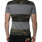 Mehrfarbiges Camouflage-T-Shirt aus Baumwolle mit Rundhalsausschnitt