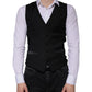 Black Wool Waistcoat Dress Formal Vest