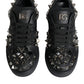 Black Studded Low Top Men Sneakers Shoes