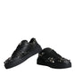 Black Studded Low Top Men Sneakers Shoes