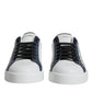 White Blue Leather Crown Milano Sneakers Shoes