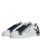 White Blue Leather Crown Milano Sneakers Shoes