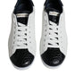 White Leather Logo Portofino Sneaker Shoes