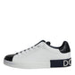 White Leather Logo Portofino Sneaker Shoes