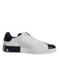 White Leather Logo Portofino Sneaker Shoes