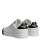 White Black Leather Logo Portofino Sneaker Shoes