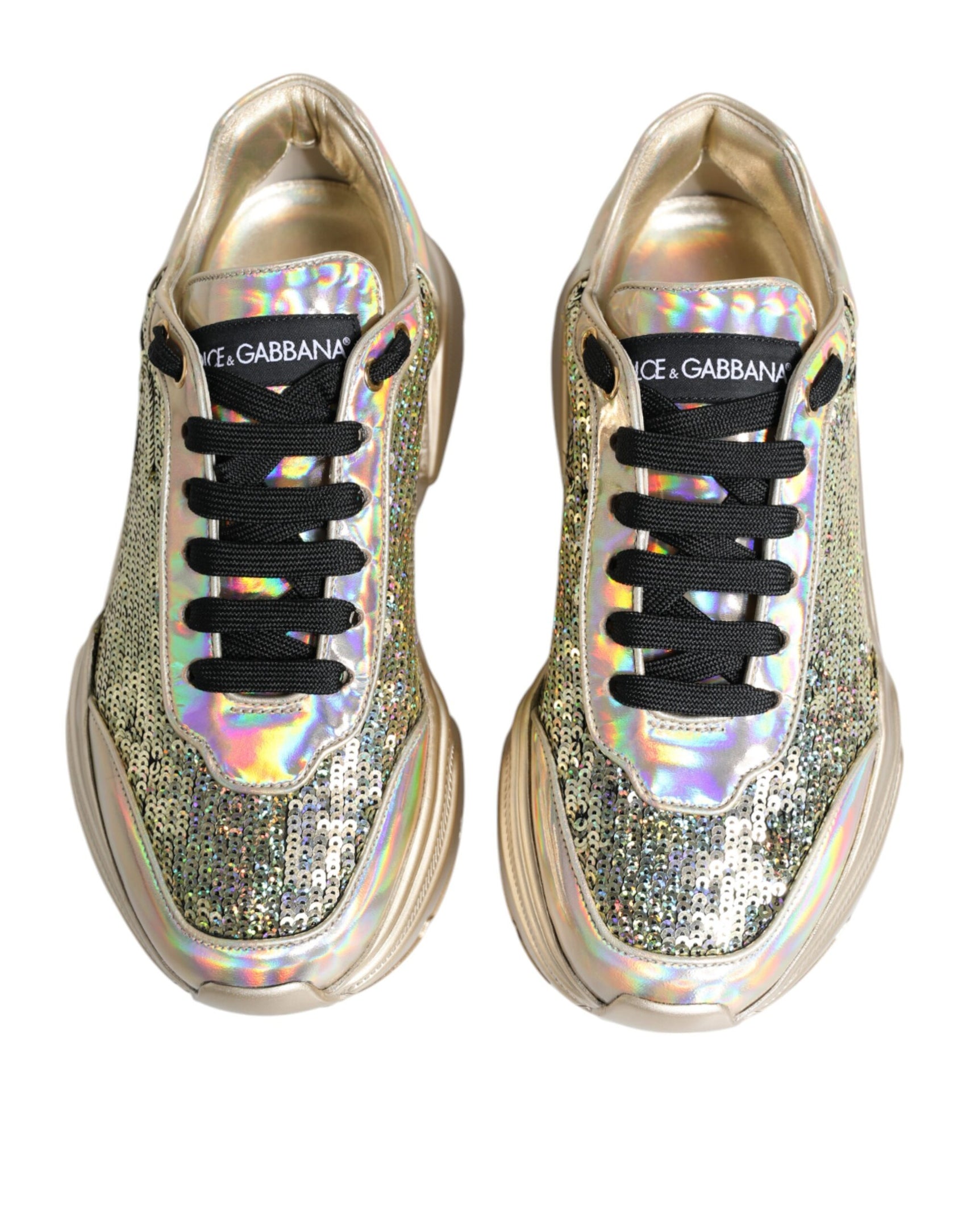 Gold Pailletten schillernde Daymaster Sneakers Schuhe
