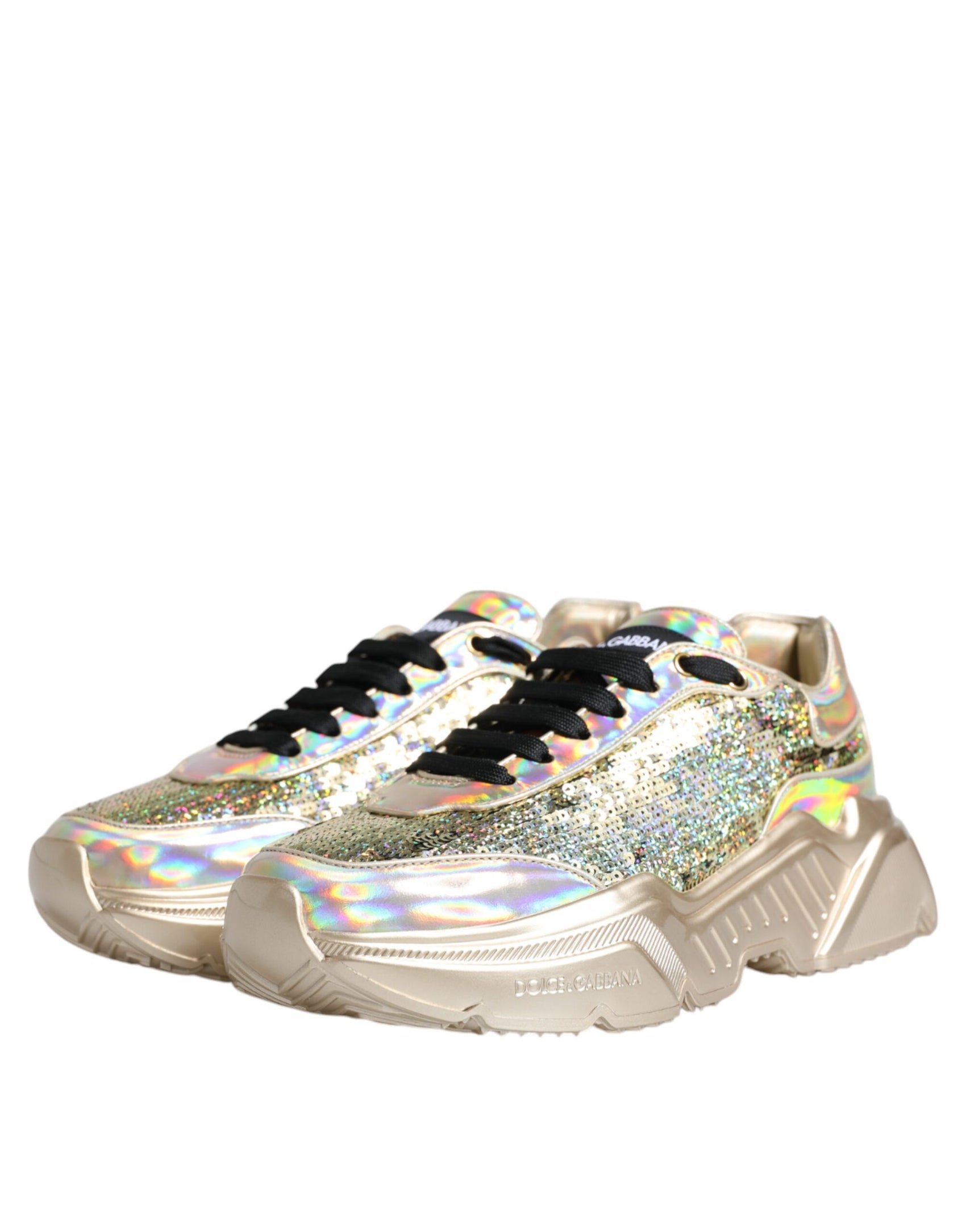 Gold Pailletten schillernde Daymaster Sneakers Schuhe