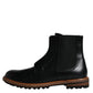 Black Leather Chelsea Mid Calf Men Boots Shoes