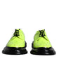 Scarpe eleganti derby con lacci in pelle verde neon