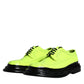 Scarpe eleganti derby con lacci in pelle verde neon