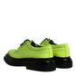 Scarpe eleganti derby con lacci in pelle verde neon