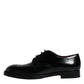 Black Leather Lace Up Men Derby Formal Shoes