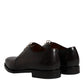 Black Leather Lace Up Men Derby Formal Shoes