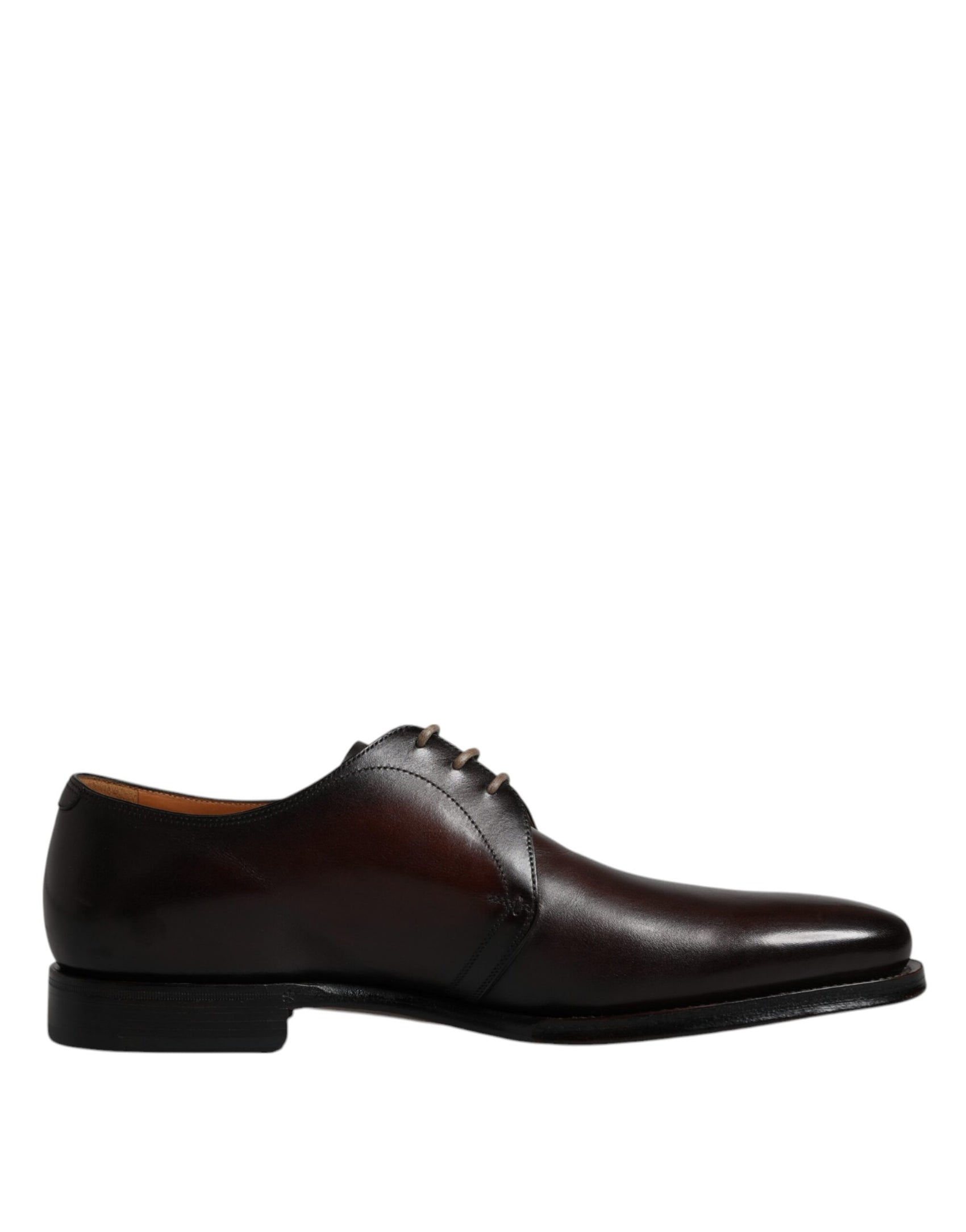 Dolce & Gabbana Brown Leather Lace Up Men Derby Formal Shoes