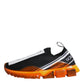 Sorrento Slip-On Sneakers in Schwarz und Orange