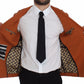 Elegant Orange Casual Cotton Blend Blazer