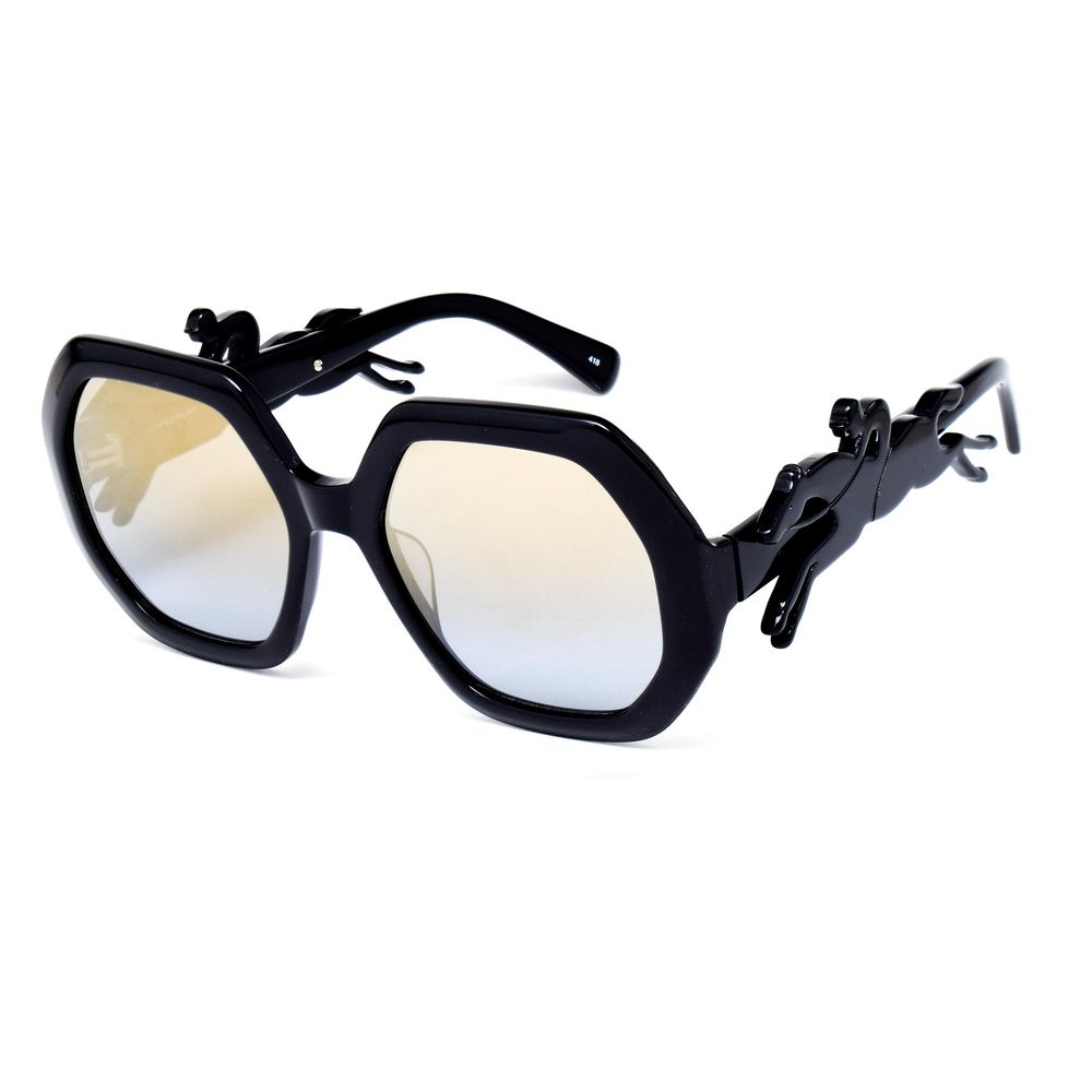 Schwarze Acetat-Sonnenbrille