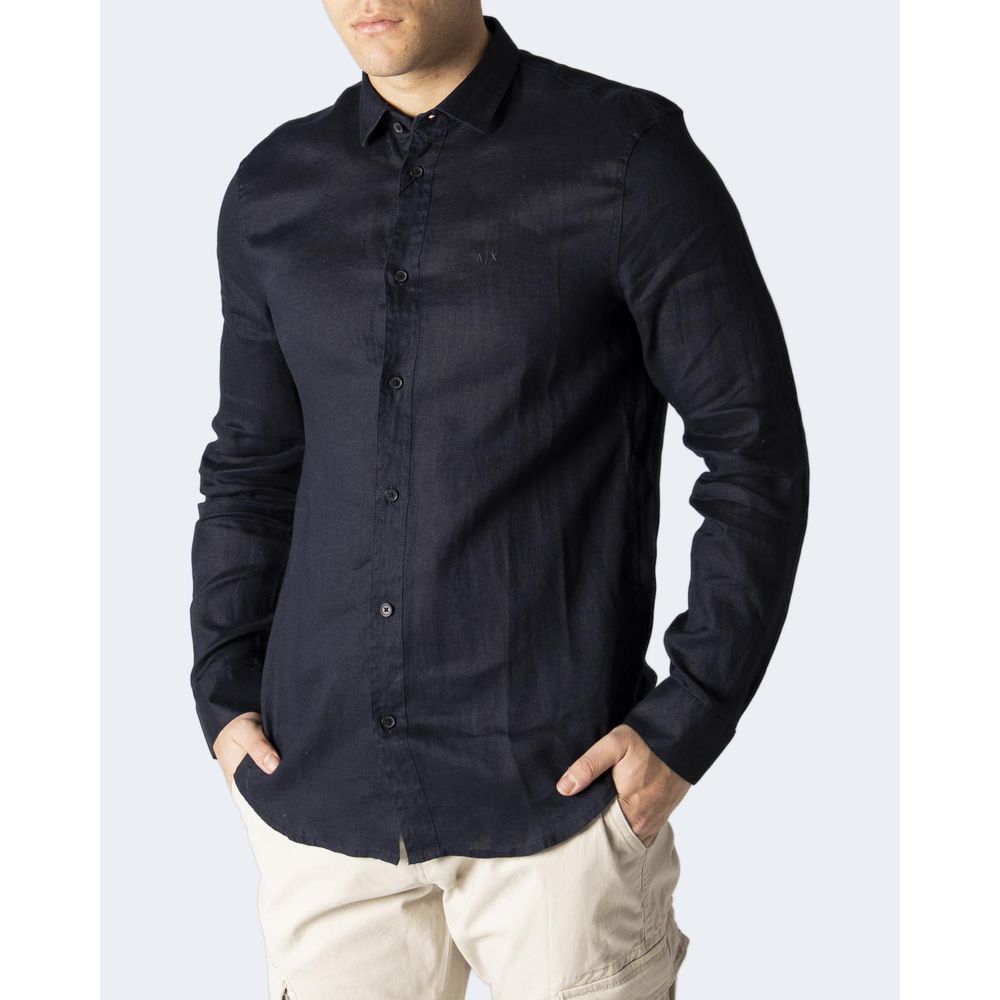 Camicia di lino blu