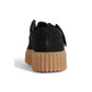 Black Suede Leather Flat Shoe