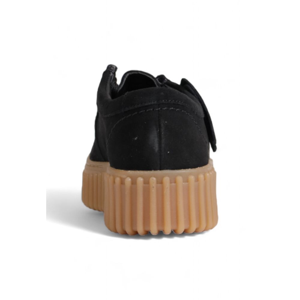Clarks Black Suede Leather Platform Pumps