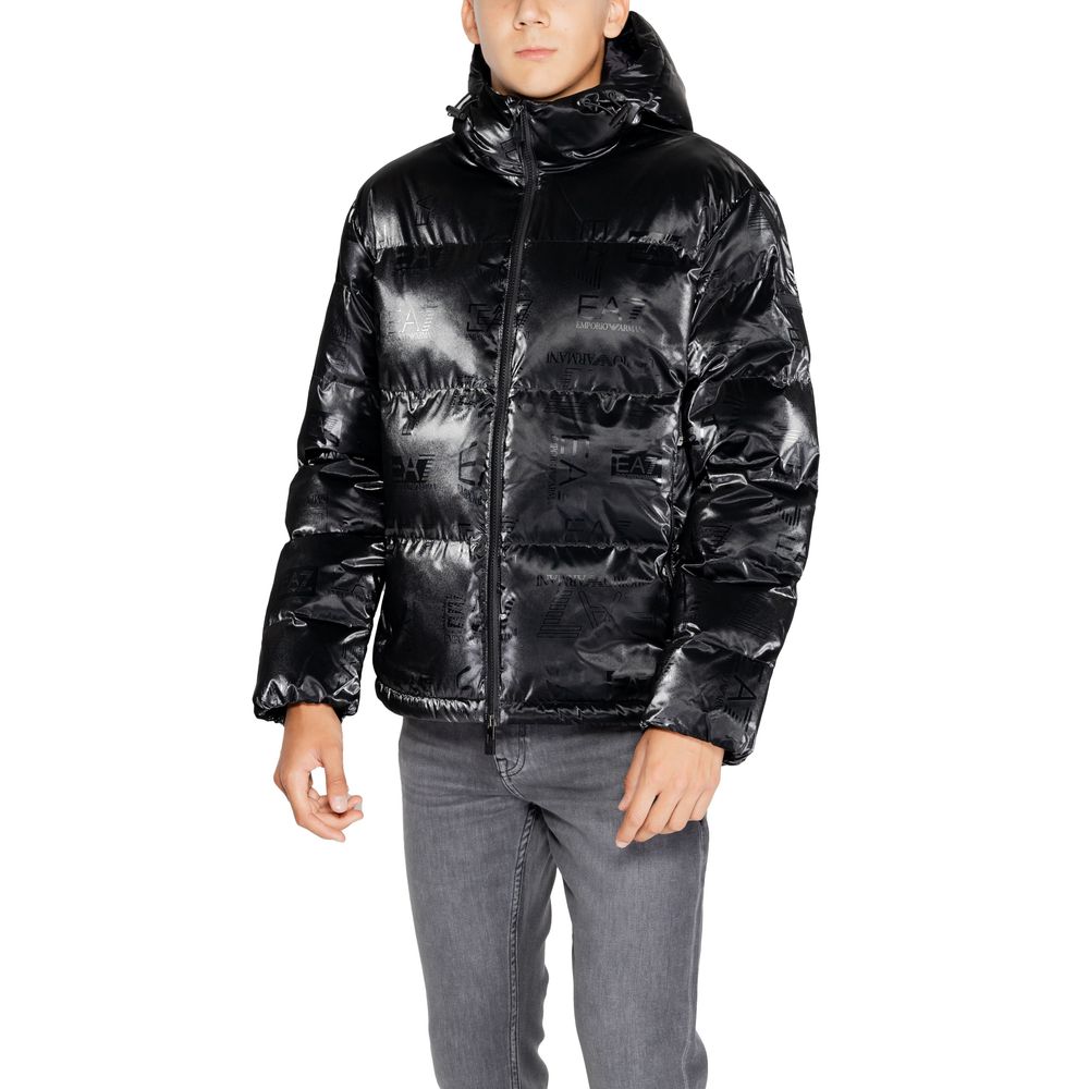 Schwarze Polyesterjacke