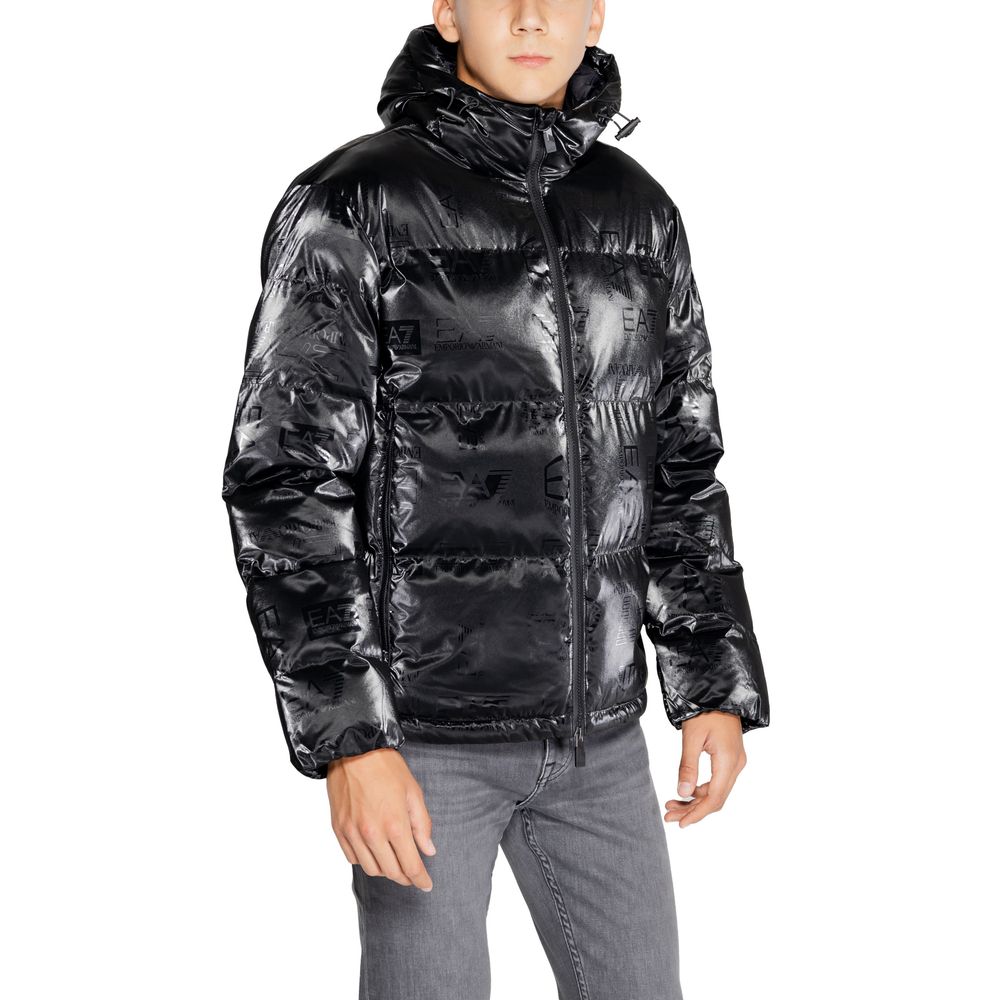 Schwarze Polyesterjacke