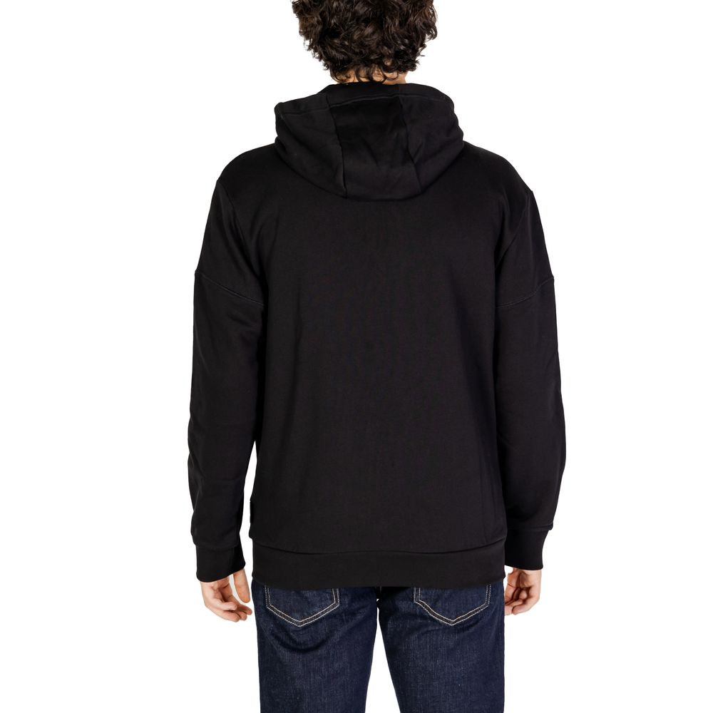 Schwarzer Baumwollpullover