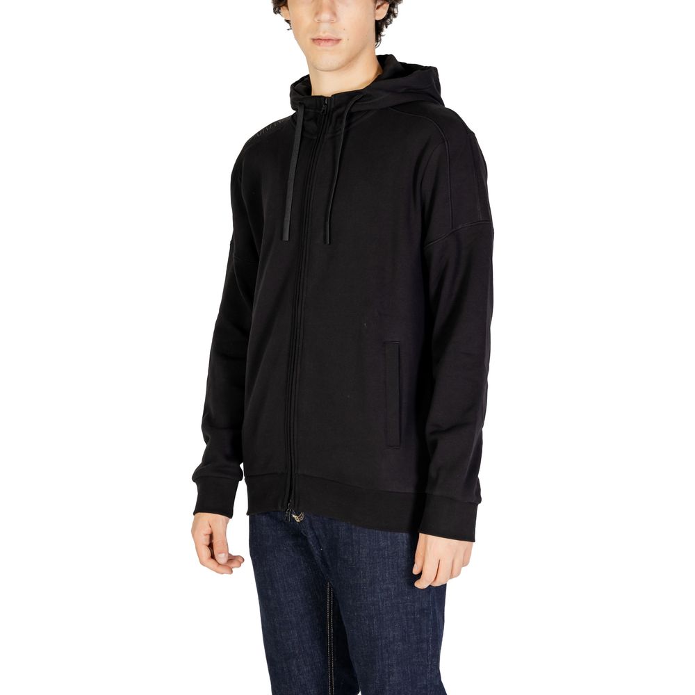 Schwarzer Baumwollpullover
