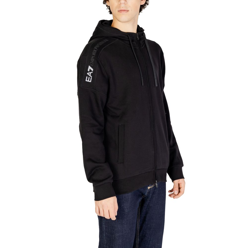Schwarzer Baumwollpullover