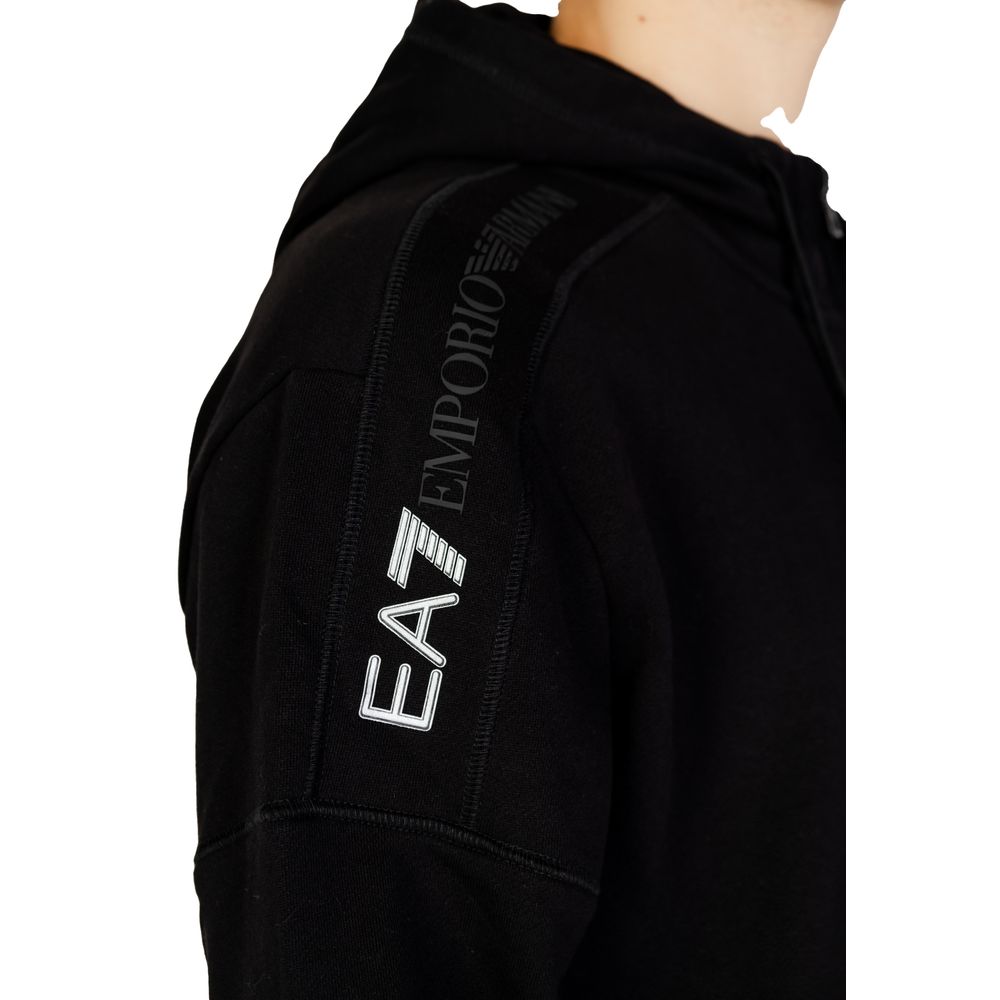 Schwarzer Baumwollpullover