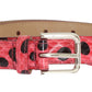 Polka Dot Snakeskin Belt with Silver Buckle